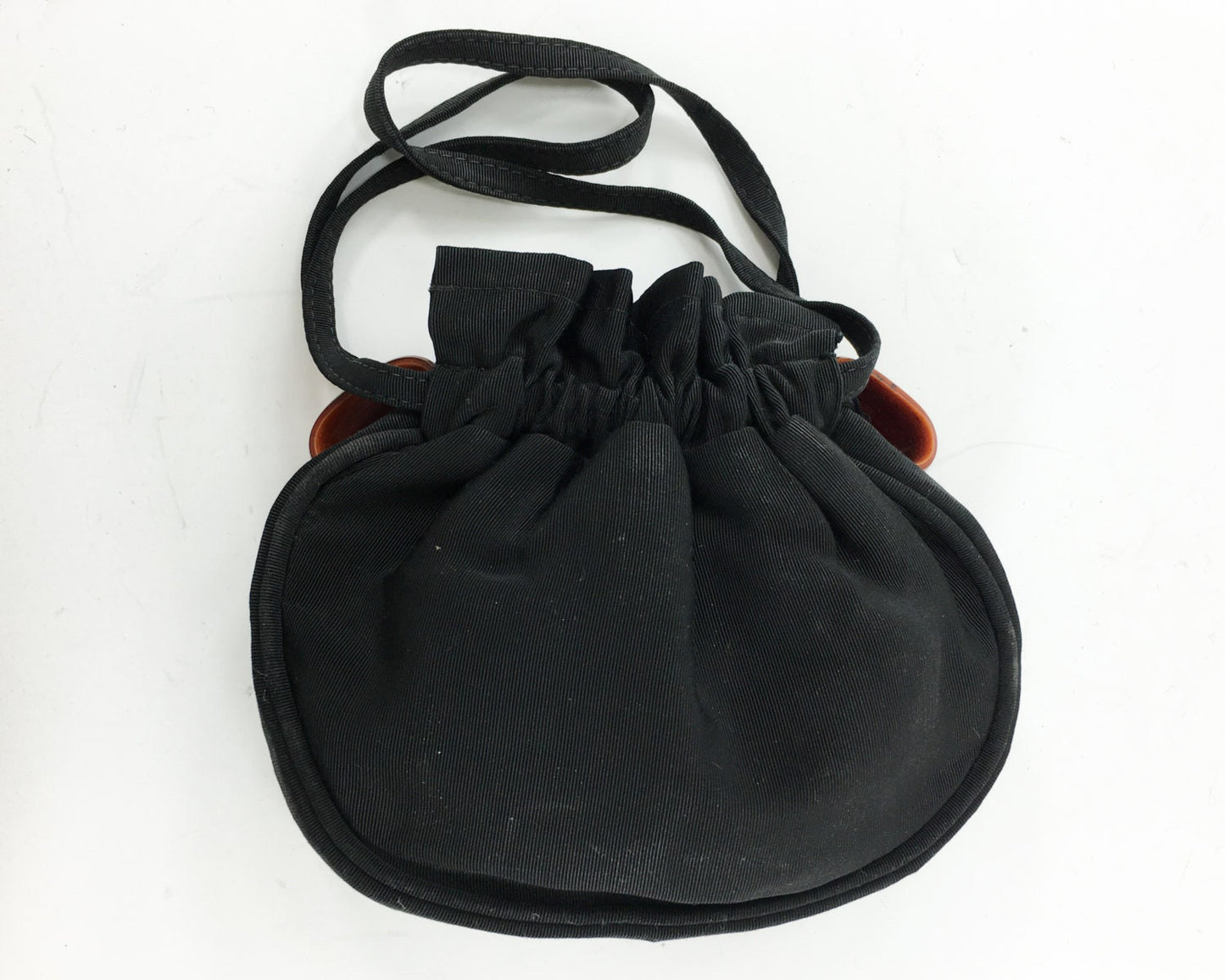 1940s Black Faille Evening Bag