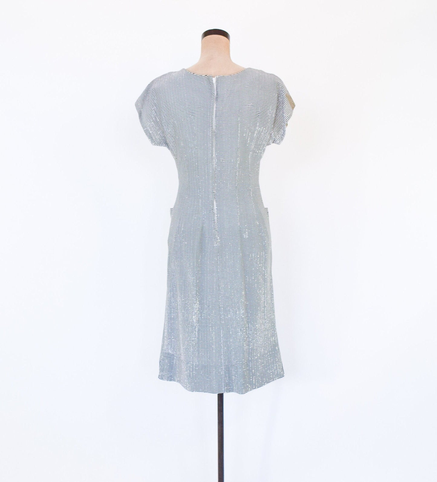 1950s Gray Metallic Sheath Dress, Medium