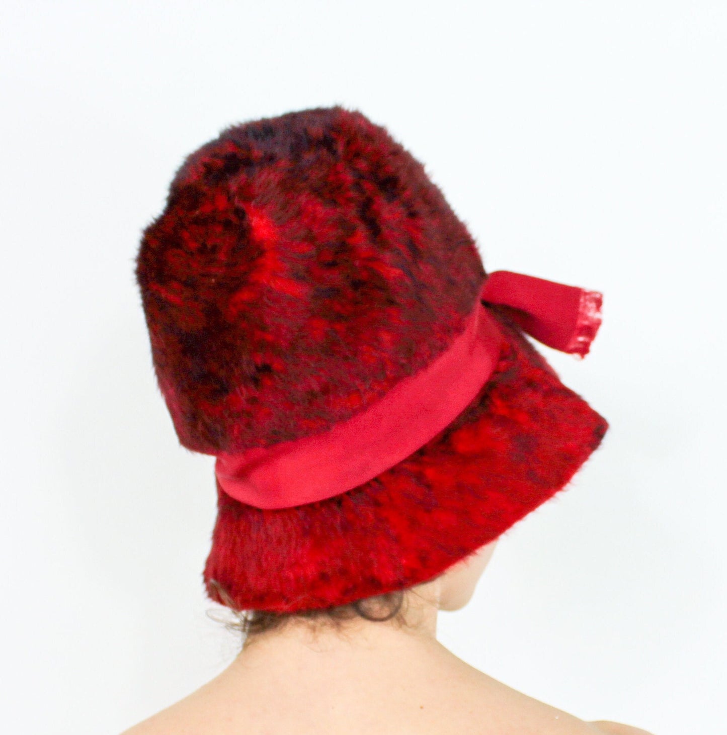 1960s Red Mohair Hat,  Mr John Jr