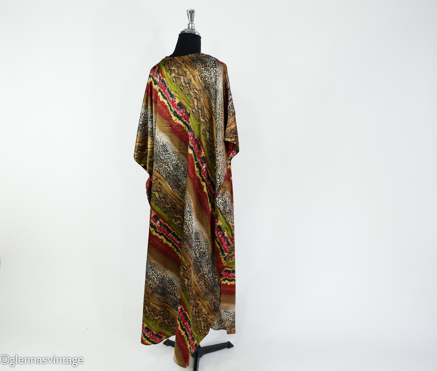 1990s Leopard Print Caftan | Vintage Plus Size Loungewear