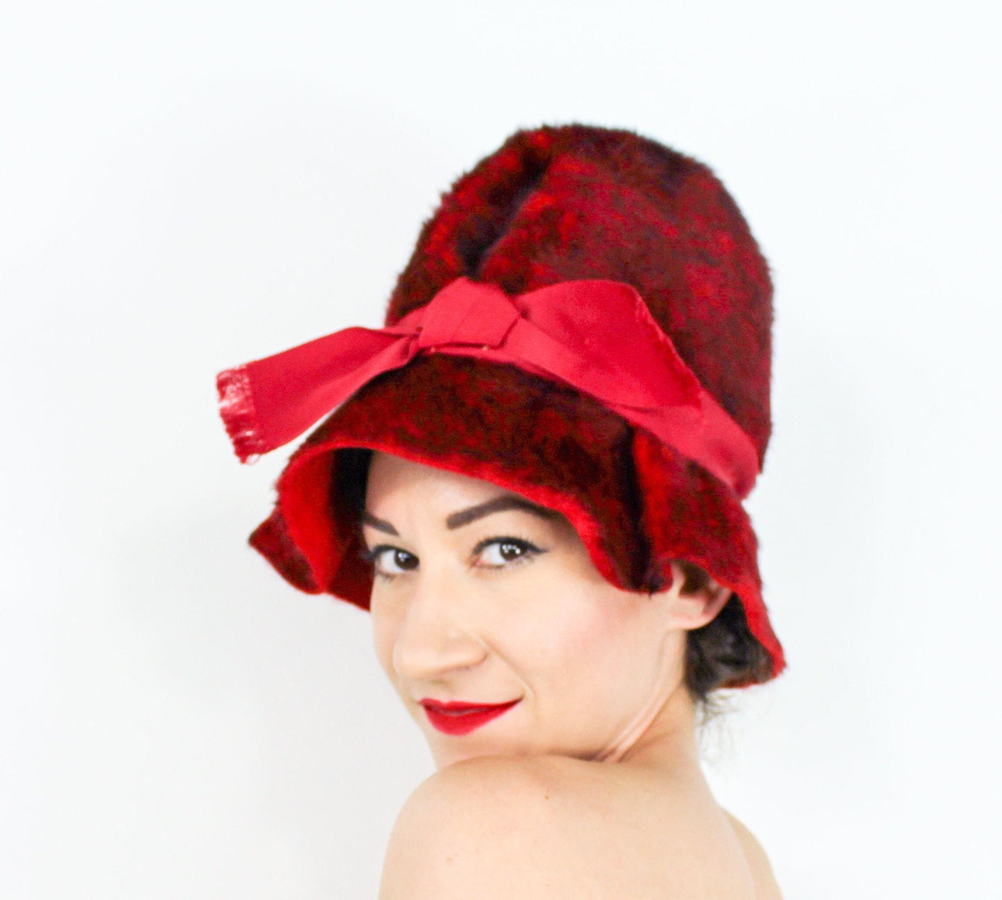 1960s Red Mohair Hat,  Mr John Jr
