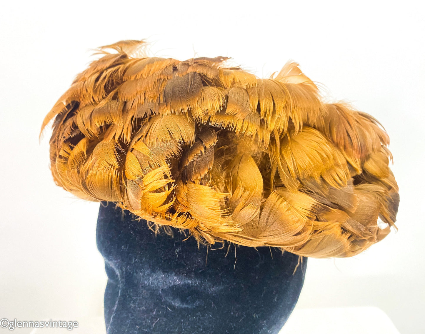 1960s Gold Feather Hat