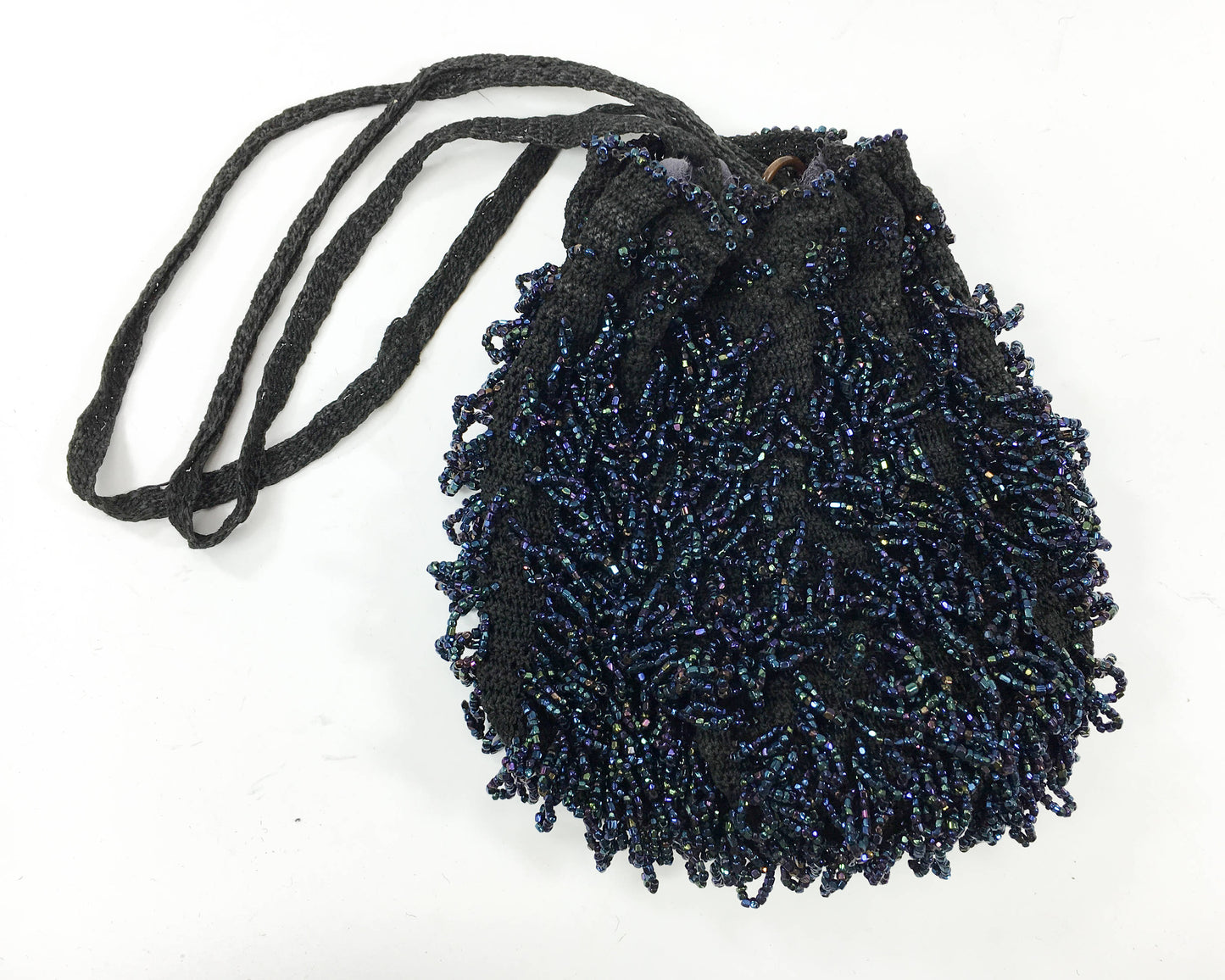1900s Navy Blue Beaded Evening Bag