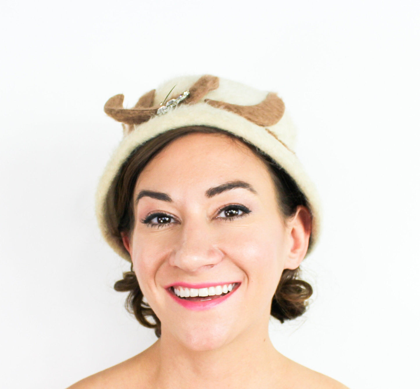 1950s Beige Mohair Bucket Hat