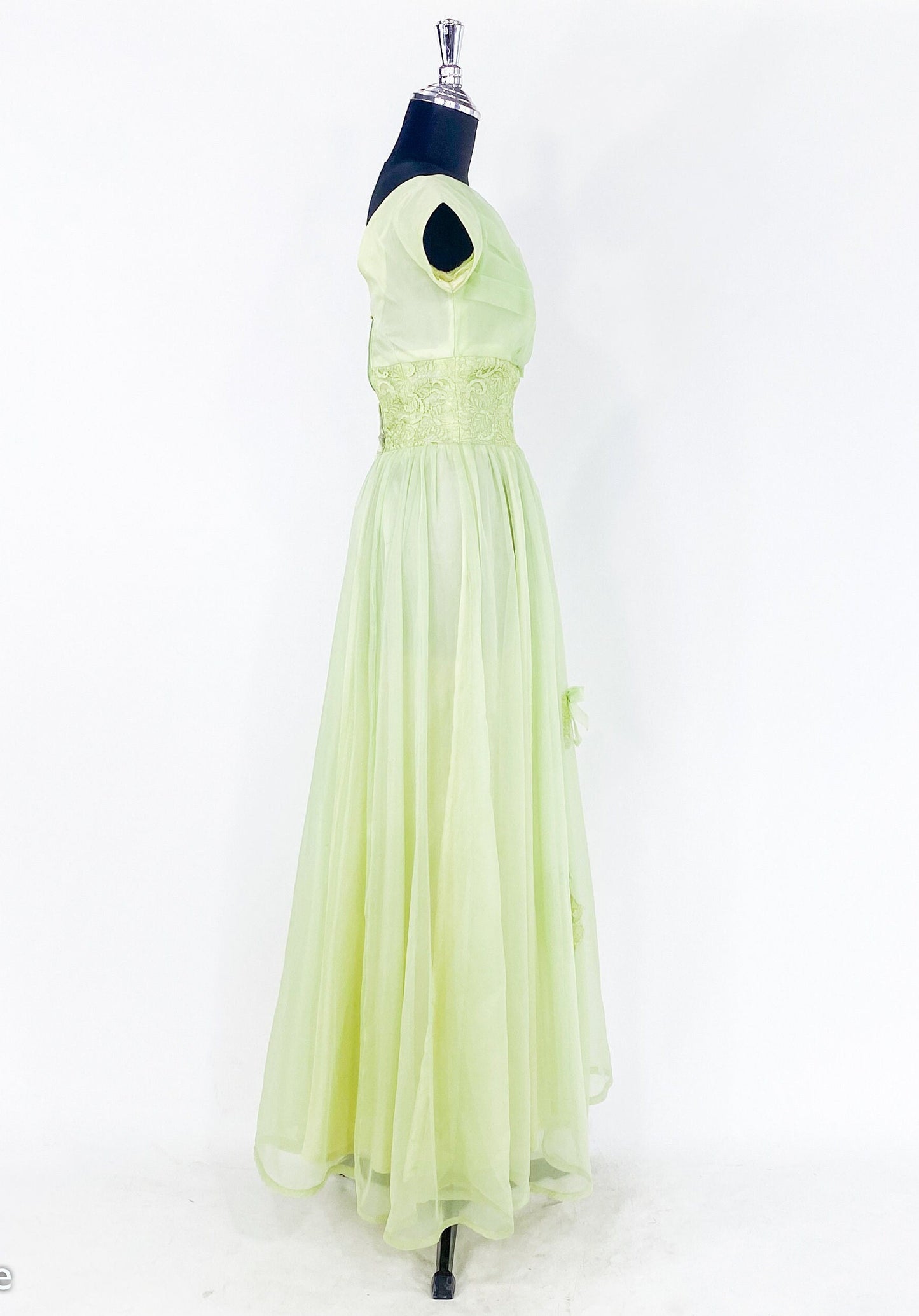 1950s Lime Green Evening Dress, Small