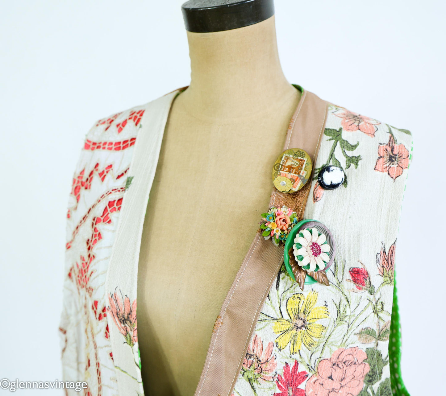 1990s Vintage Fabric Vest | Wearable Art