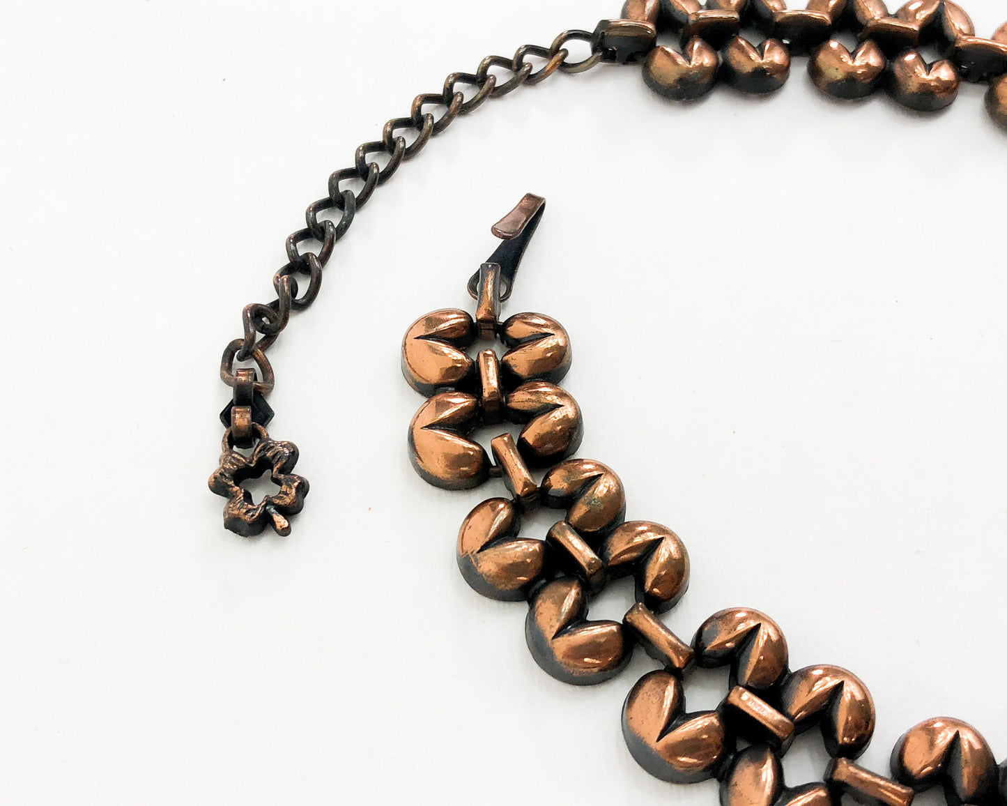 1950s Copper Necklace | 50s Copper Modernist Choker