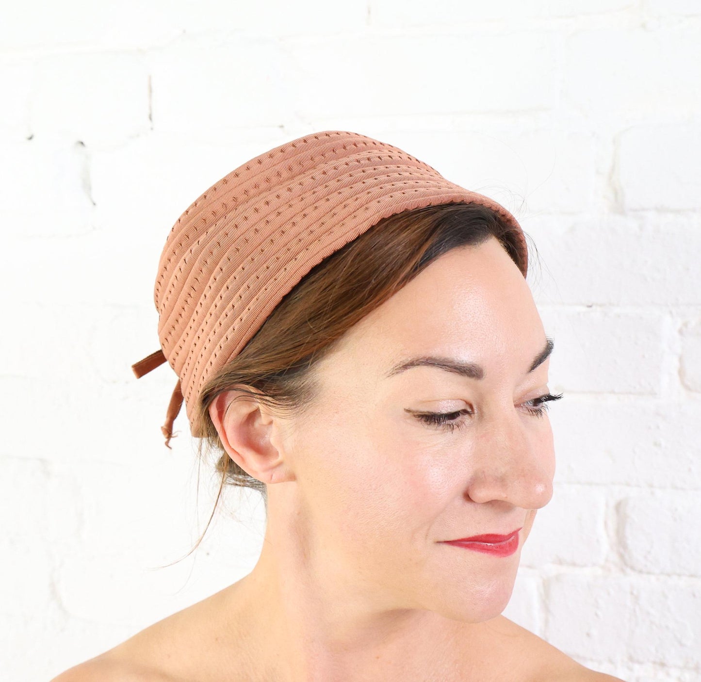 1940s Brown Ribbon Hat by Joseph Magnin