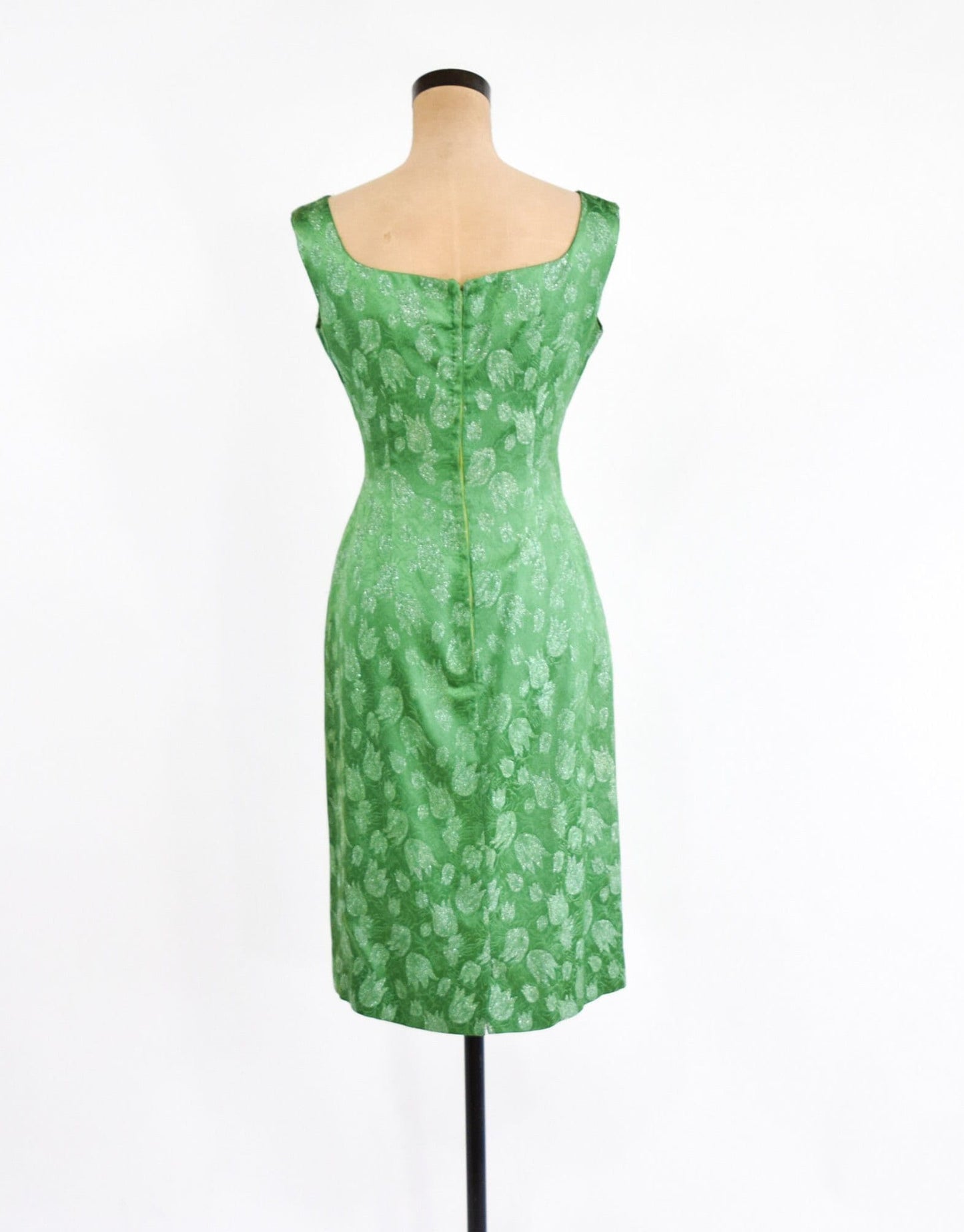 1950s Metallic Green Party Dress, Small