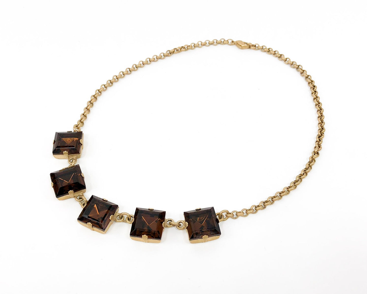 Agatha Vintage Purple Glass Choker | 1980s Square Necklace