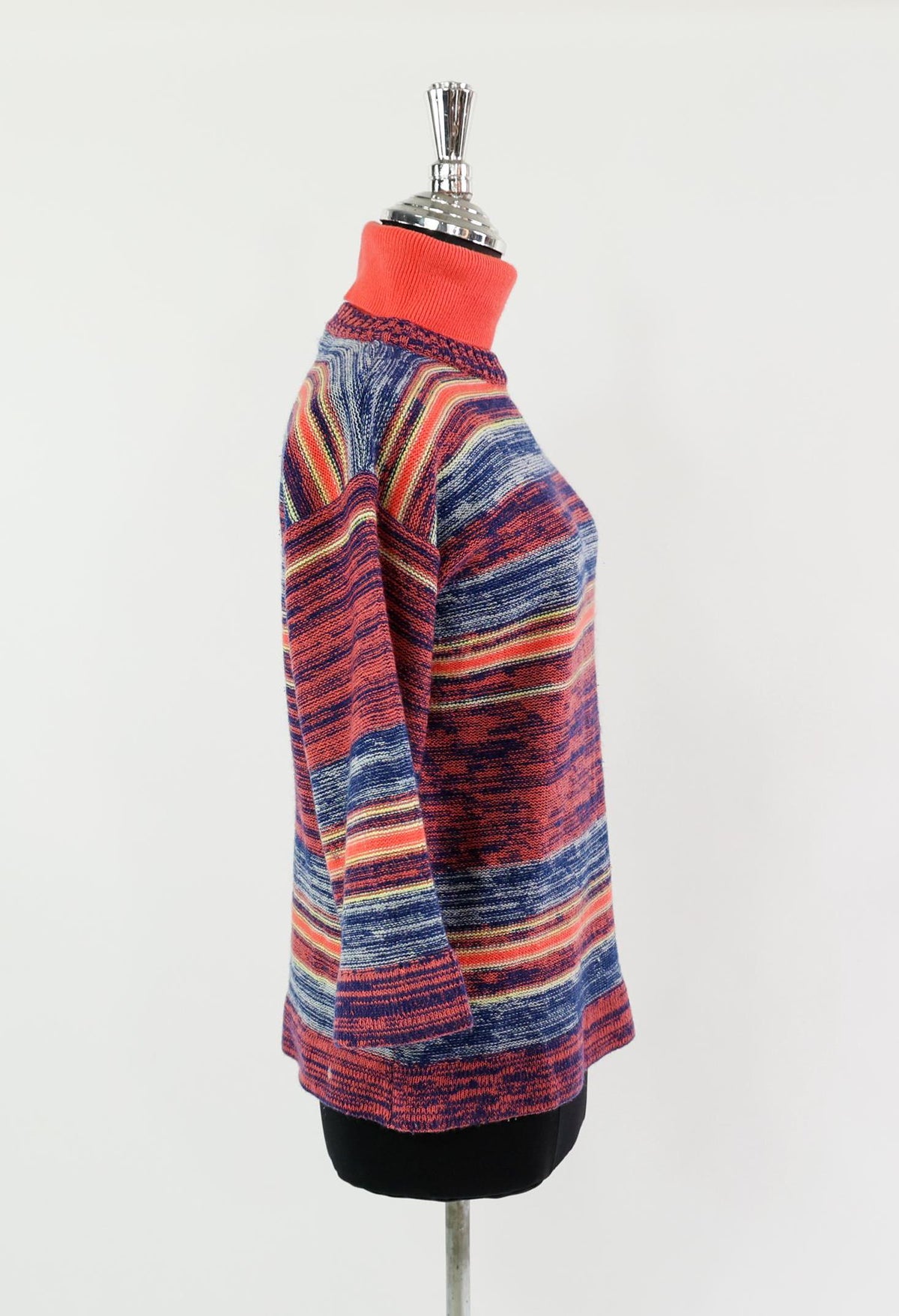 1970s Colorful Stripe Pullover Sweater, Medium