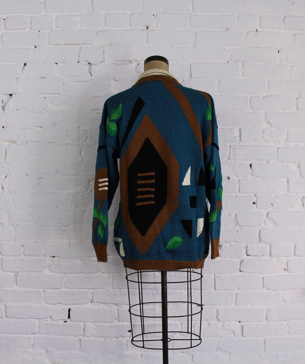 1980s BEREK Giraffe Knit Sweater, Large
