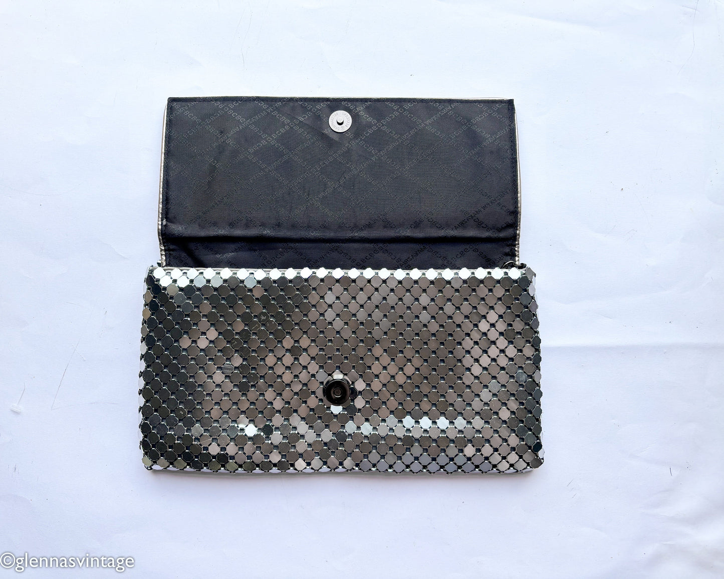 1980s BCBG MAXAZIRA Silver Mesh Clutch