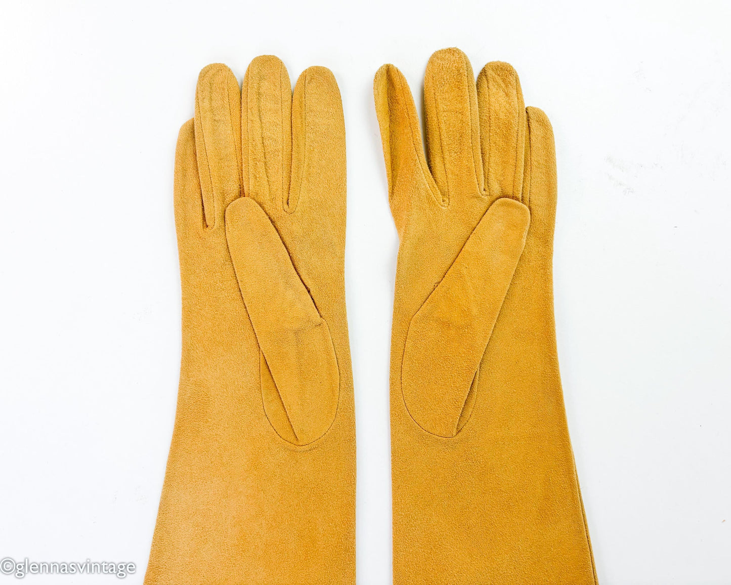 1950s Gold Suede Leather Gloves