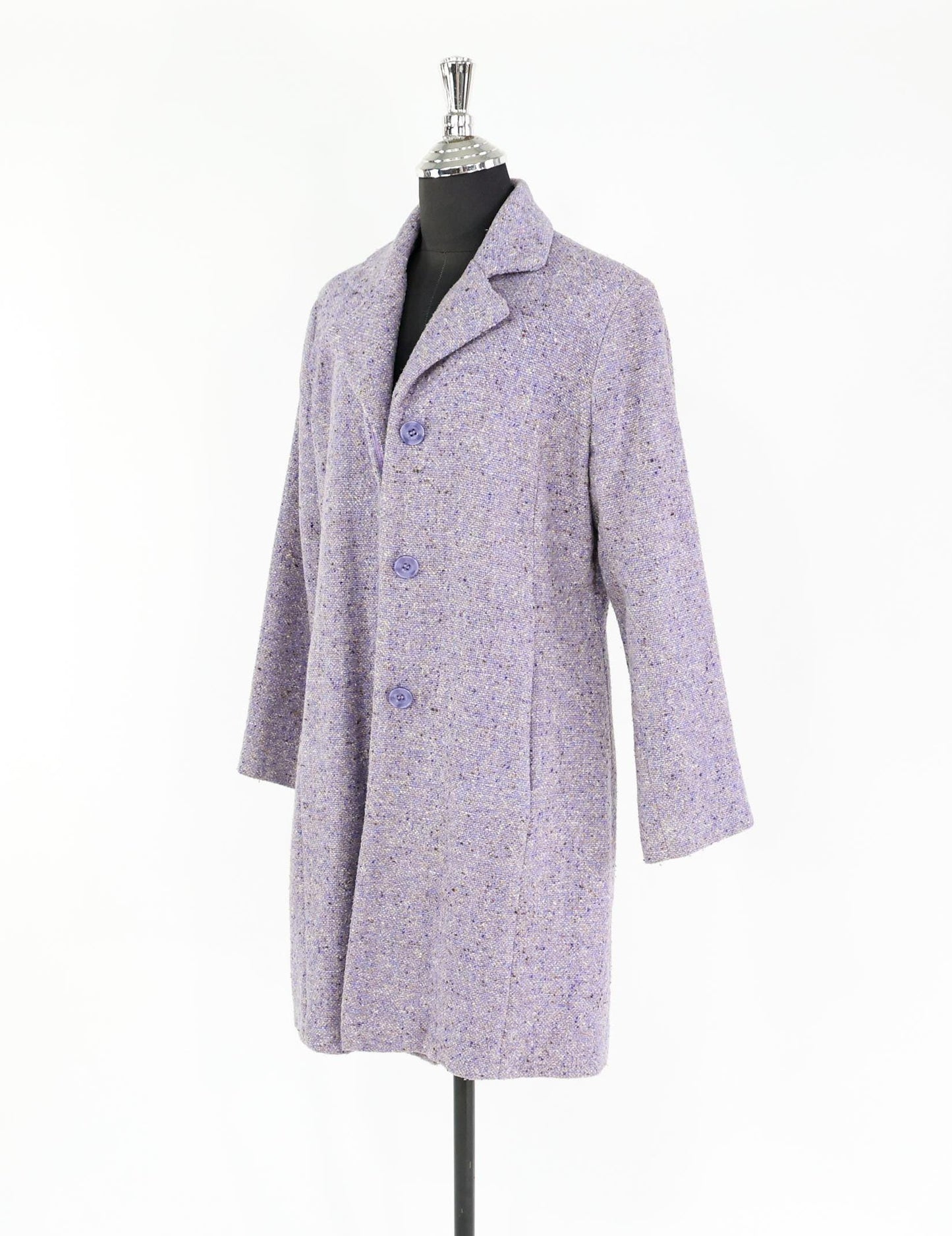 1960s Lavender Purple Wool Coat | 60s Lavender Scottish Wool Coat | Harris Tweed Scotland | Large