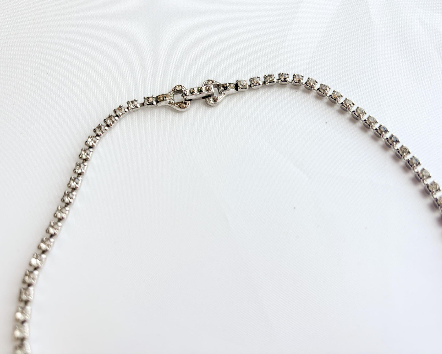 1940s Rhinestone Necklace | Starburst Rhinestone Pendant