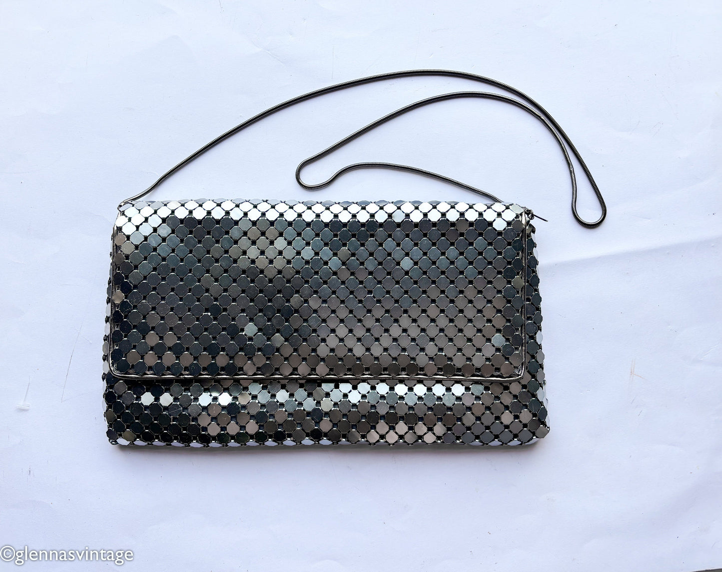 1980s BCBG MAXAZIRA Silver Mesh Clutch