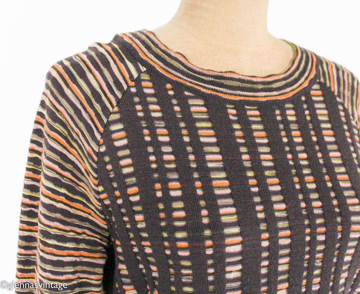 1990s Missoni Brown Knit Stripe Sweater |, Large
