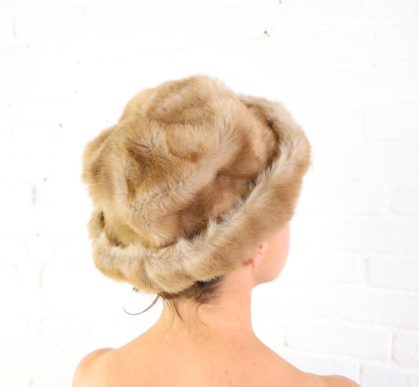 1960s Jackie O Faux Fur Hat