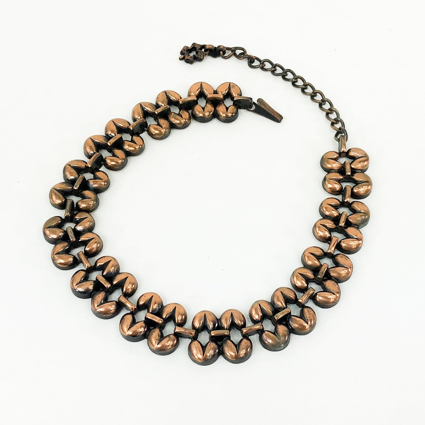 1950s Copper Necklace | 50s Copper Modernist Choker