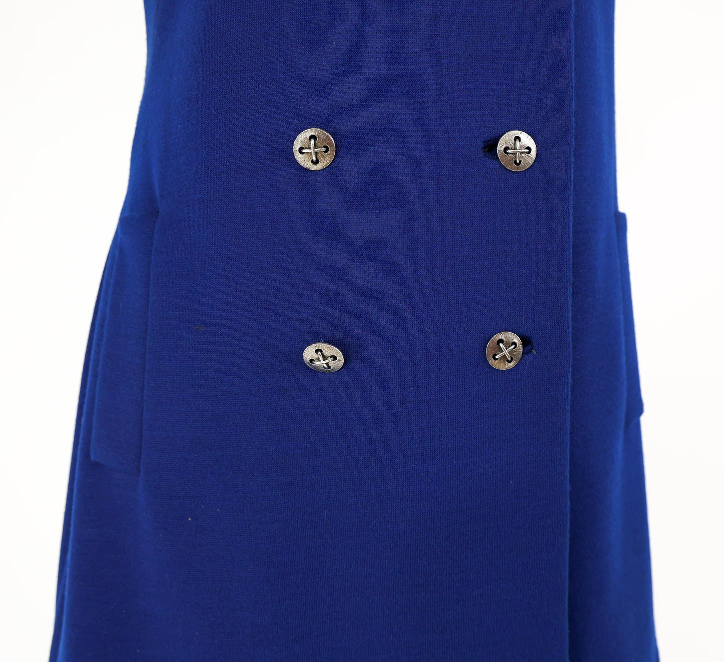 1960s Navy Blue Wool Dress | Navy Knit Shift,  Large