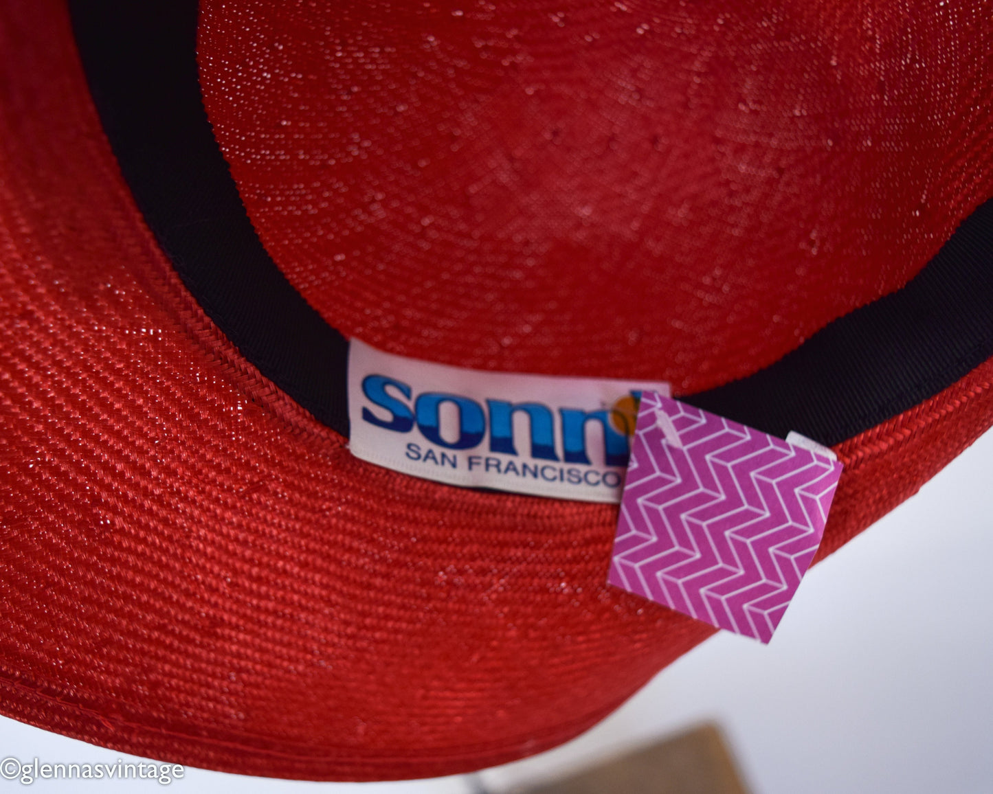 1980s Red Straw Sun Hat |