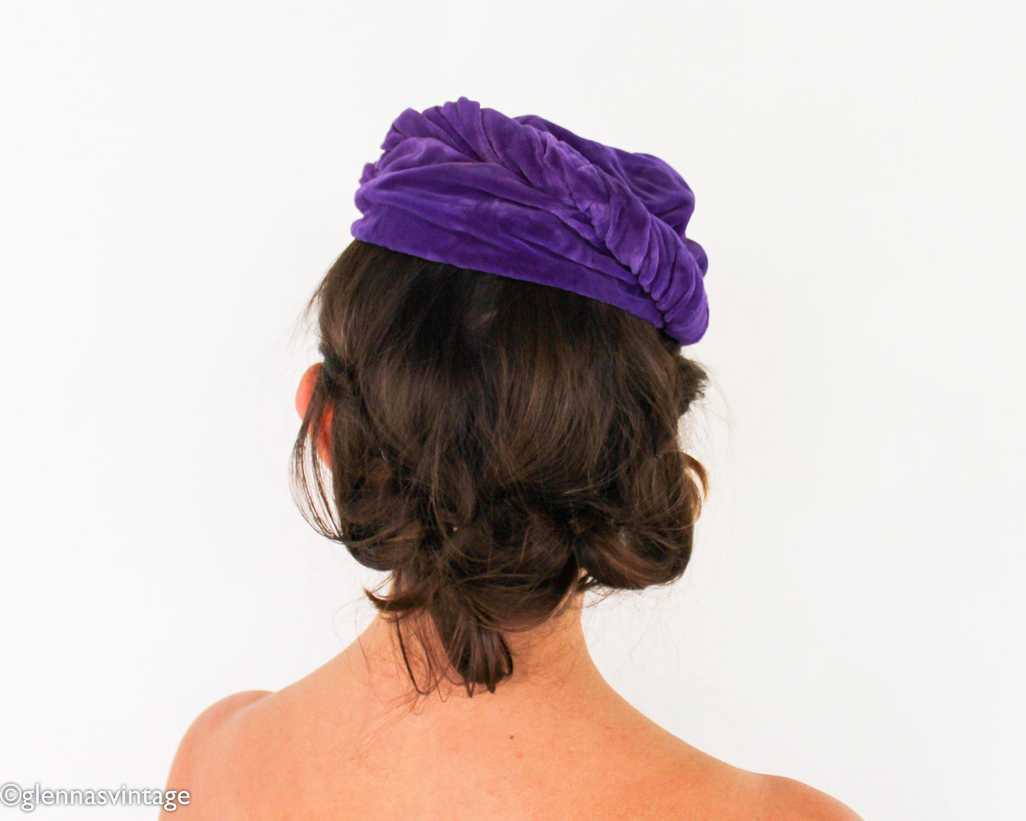 1920s Purple Silk Velvet Beret