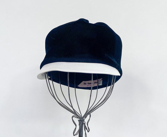 1960s Black Velvet High Crown Hat