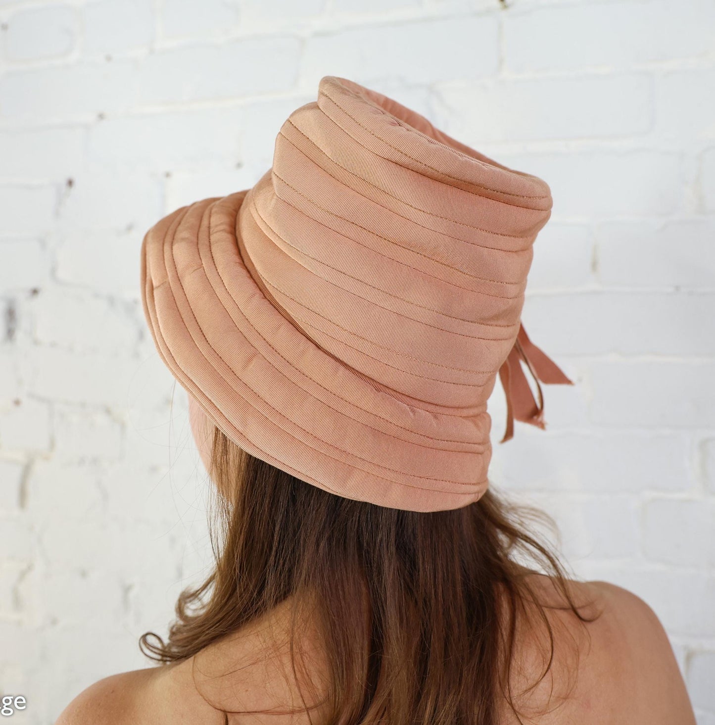 1940s Tan High Crown Hat
