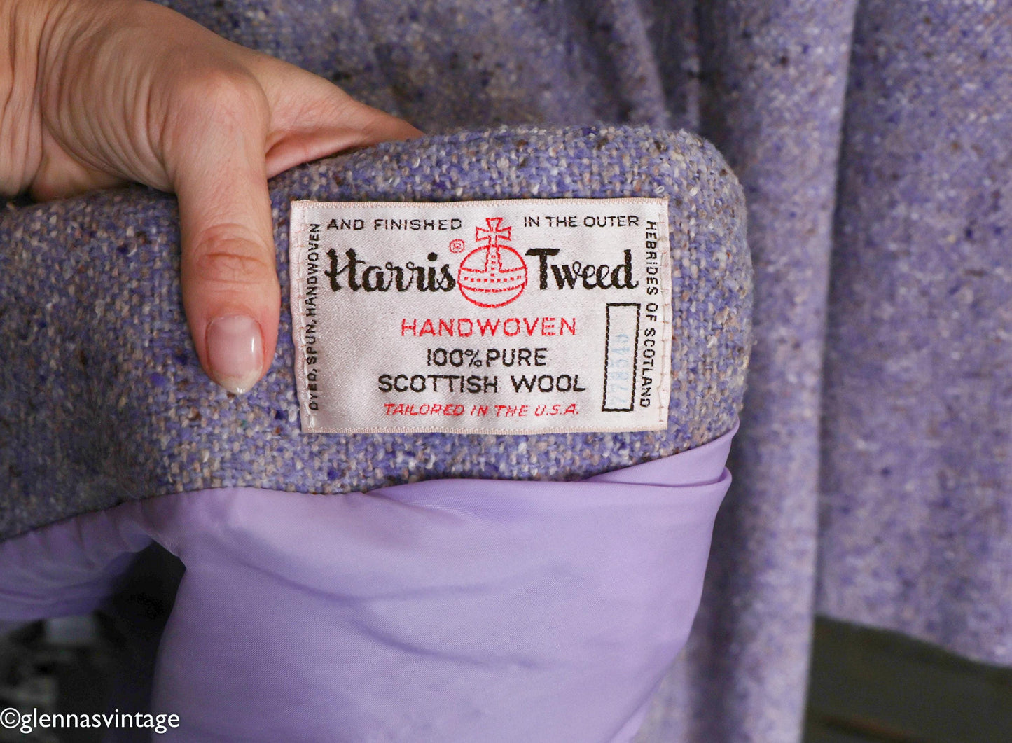 1960s Lavender Purple Wool Coat | 60s Lavender Scottish Wool Coat | Harris Tweed Scotland | Large