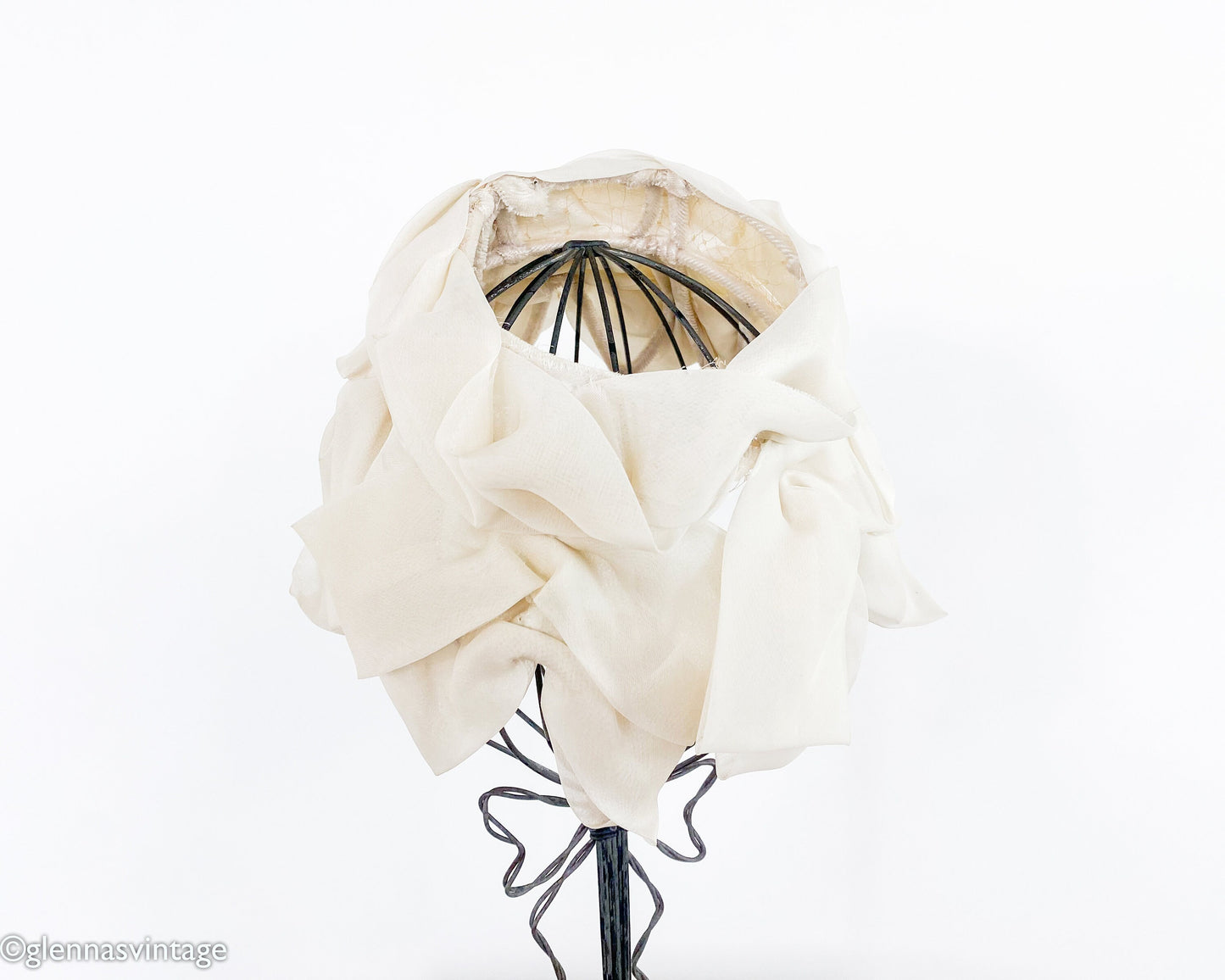 1960s Beige Chiffon Petals Hat
