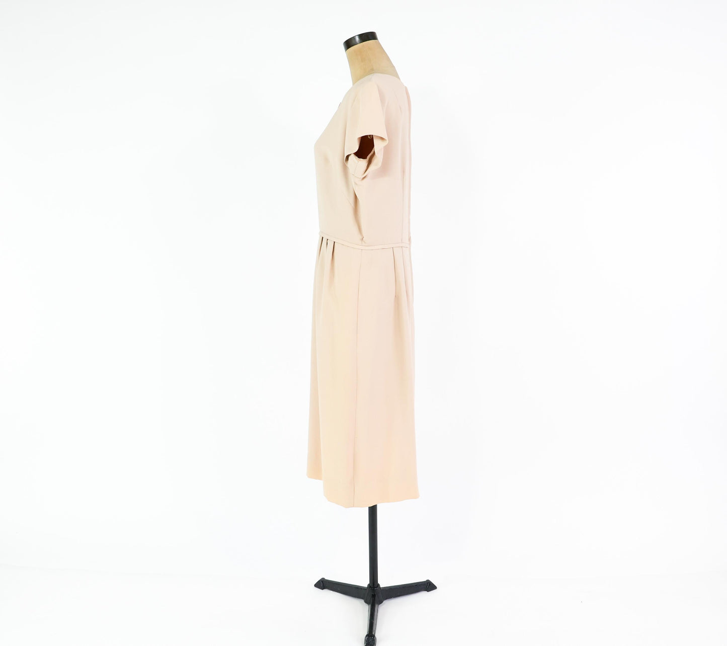 1950s Vintage Beige Sheath Dress, 32" Waist