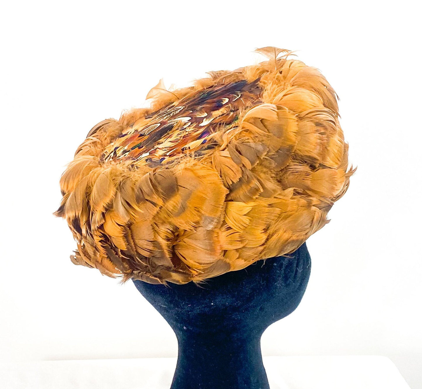 1960s Gold Feather Hat