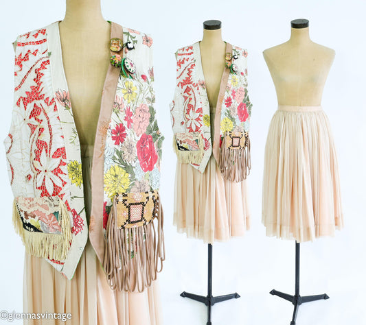 1990s Vintage Fabric Vest | Wearable Art