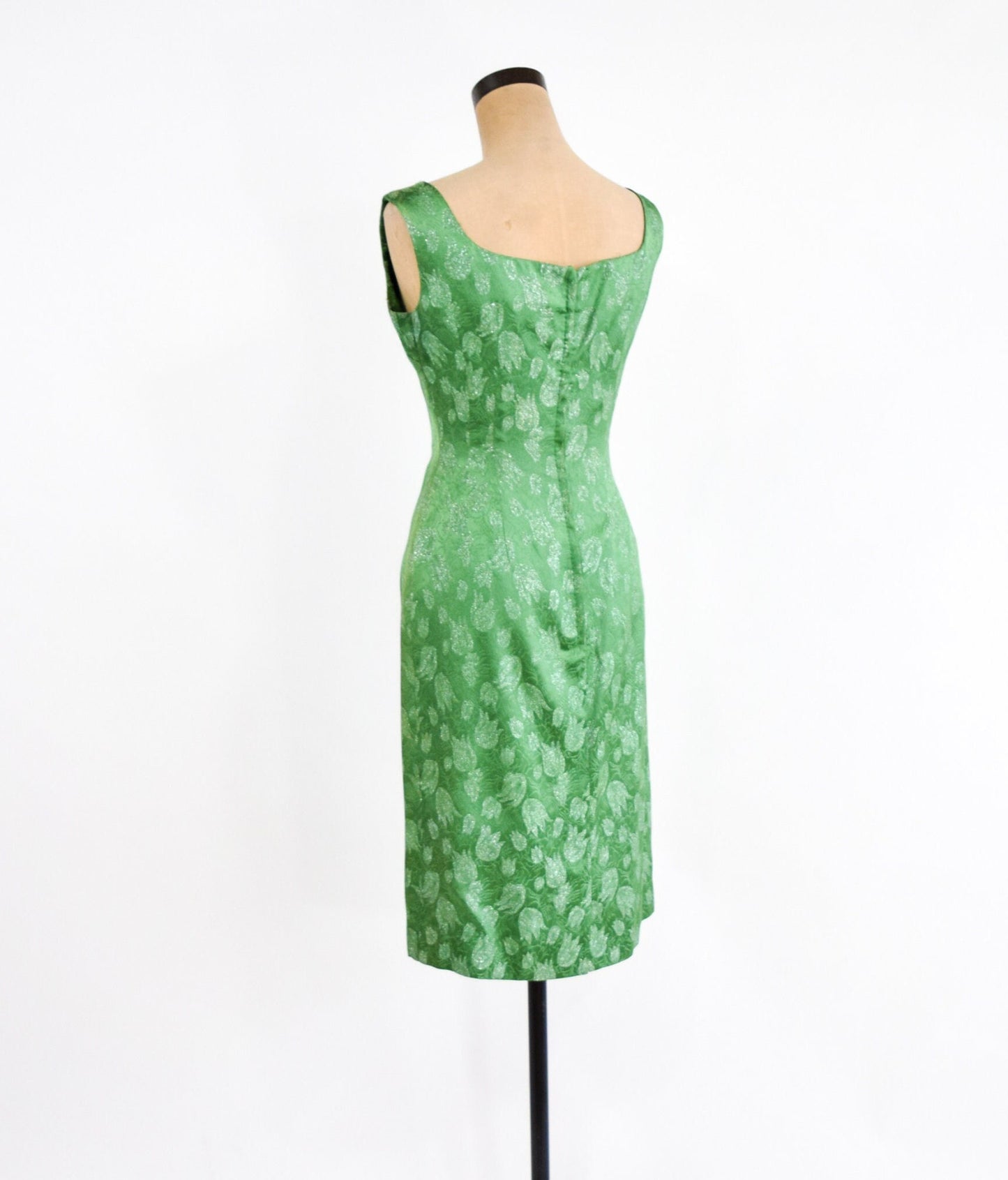 1950s Metallic Green Party Dress, Small