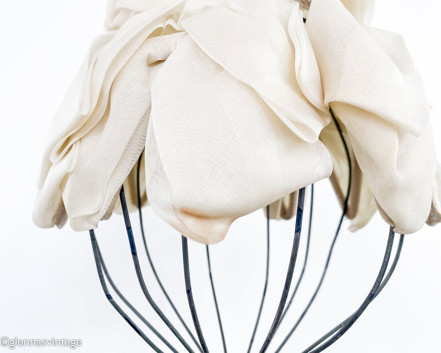 1960s Beige Chiffon Petals Hat