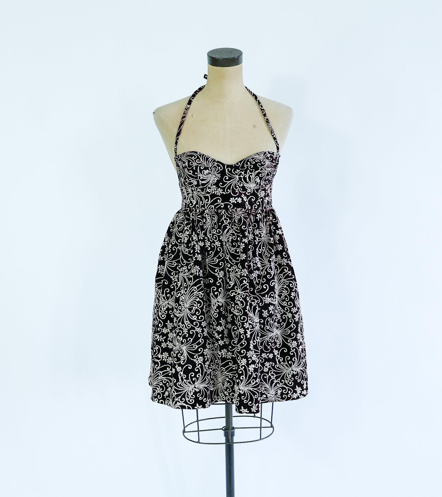 1990s Black Print Mini Dress | Betsey Johnson, Small