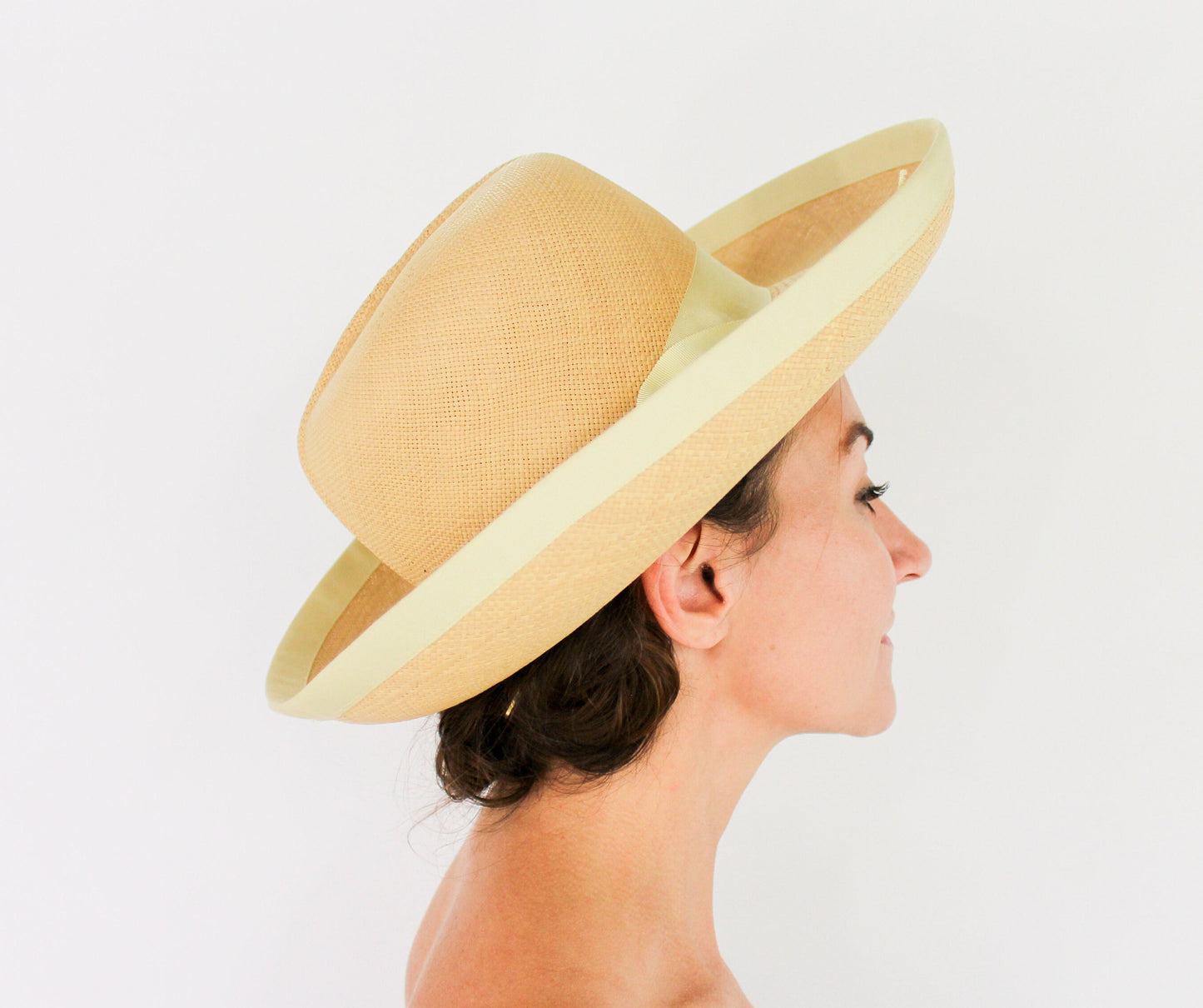 1980s Straw Wide Brim Hat, Doreé of New York