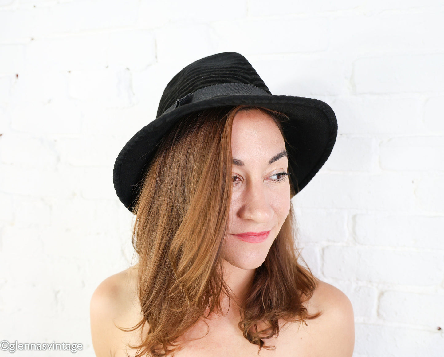 1960s Black Velvet Bucket Hat