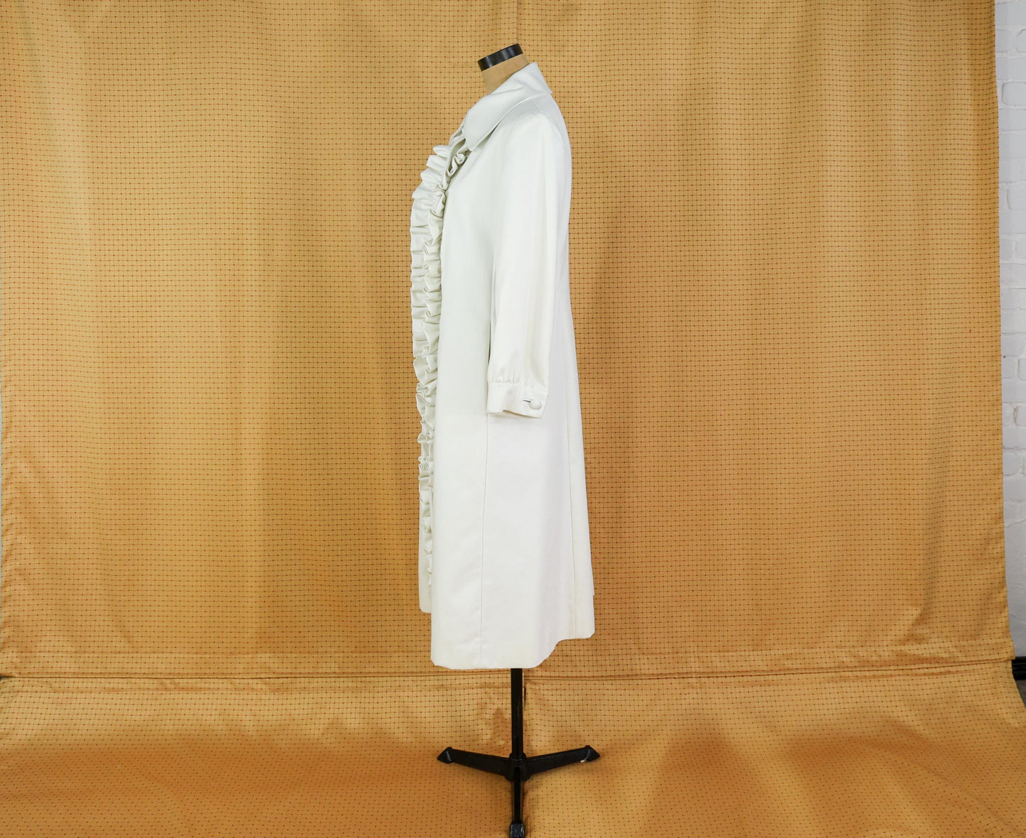 Bill Blass White Wedding Coat, 1960s Vintage Wedding Dress Coat, Large