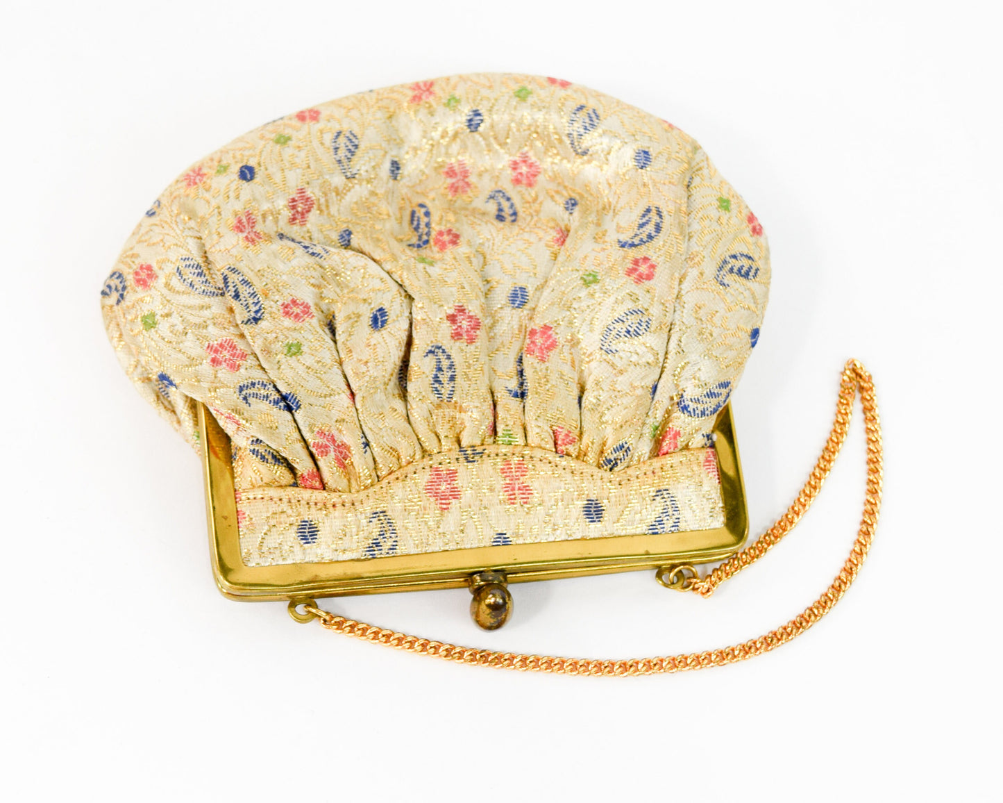 1950s Creme Brocade Evening Bag