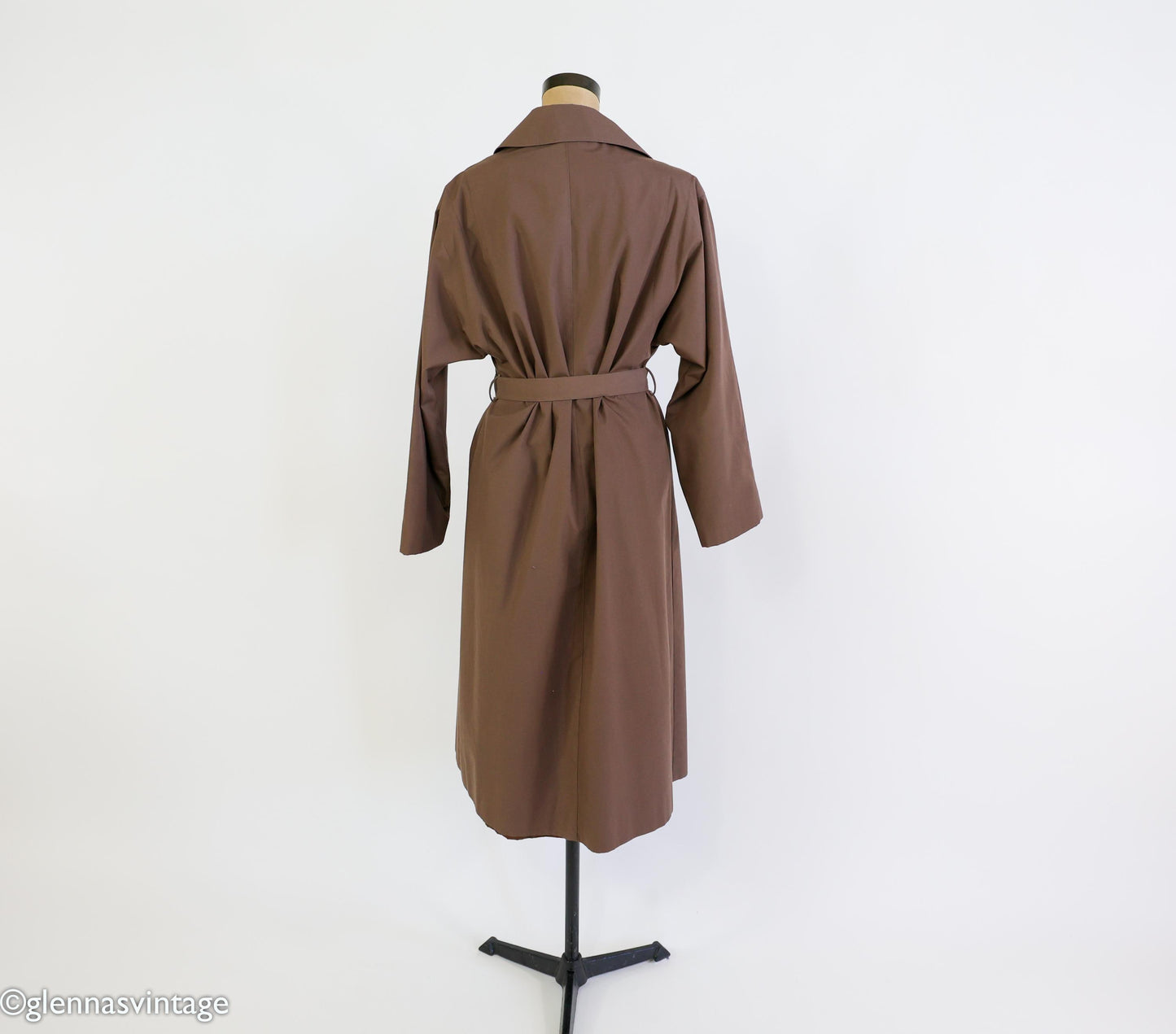 1970s Brown Trench Coat Raincoat, 44" Bust