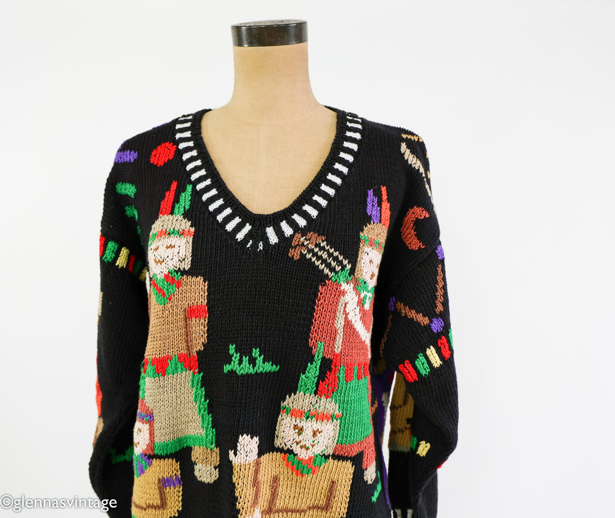 1980s Berek Native American Inspired Sweater,  Large