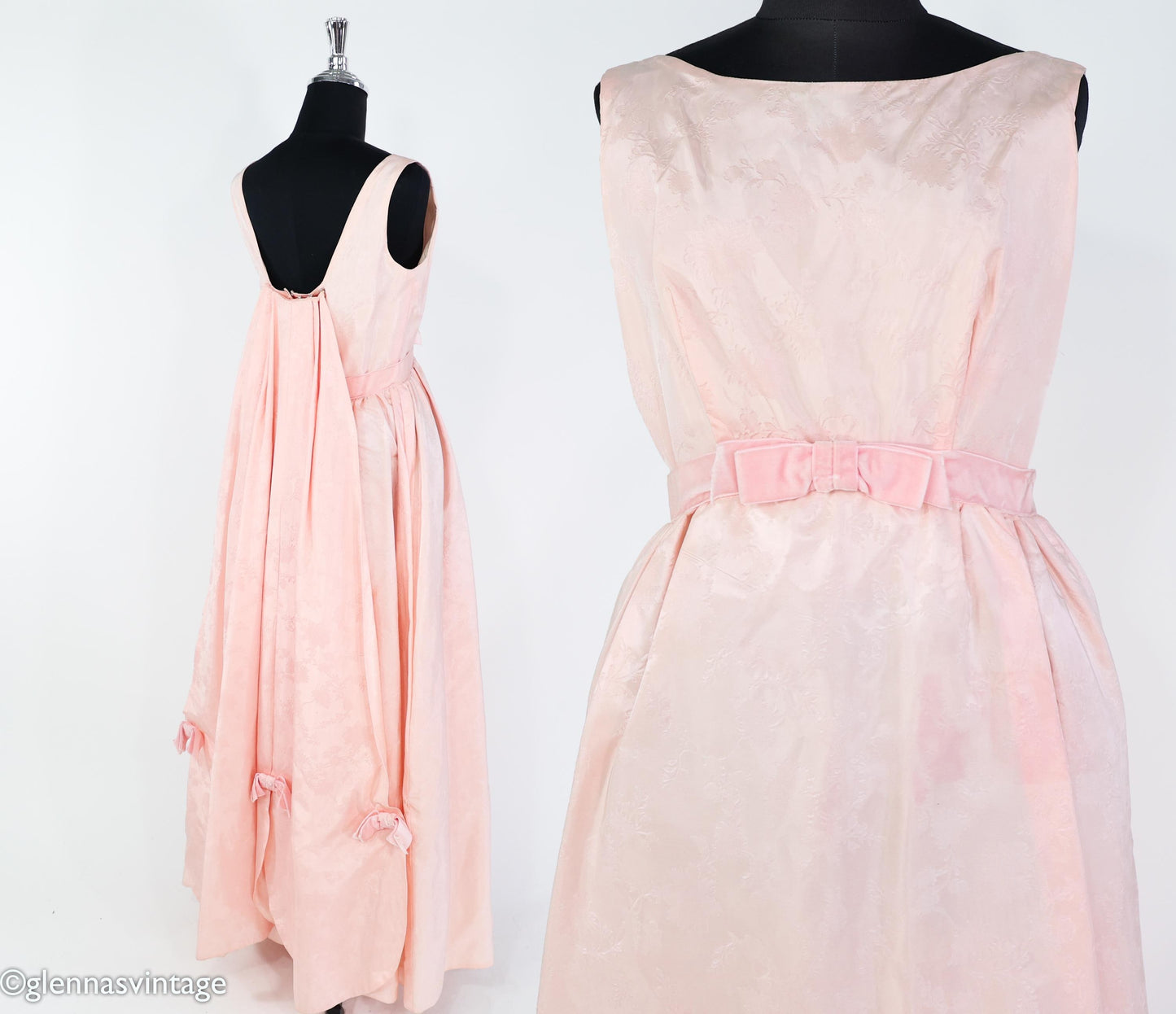 1960s Vintage Pink Prom Dress, Small