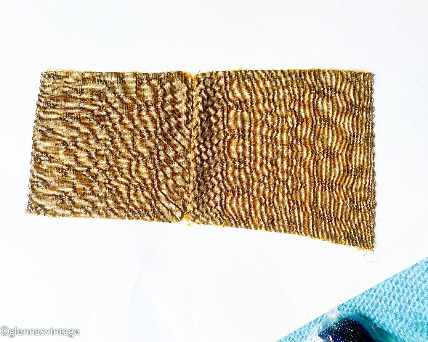 1900s MicroBeaded Evening Bag | 1900s Gold & Bronze Micro Bead Purse | Art Deco Bag