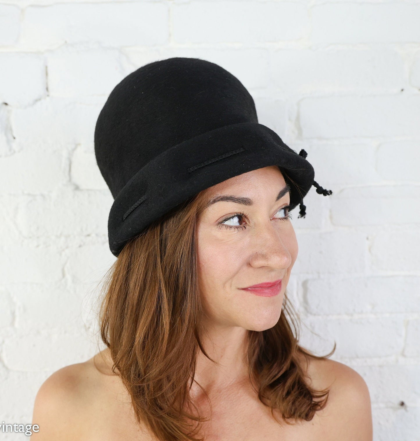 1960s Black Wool Felt Hat