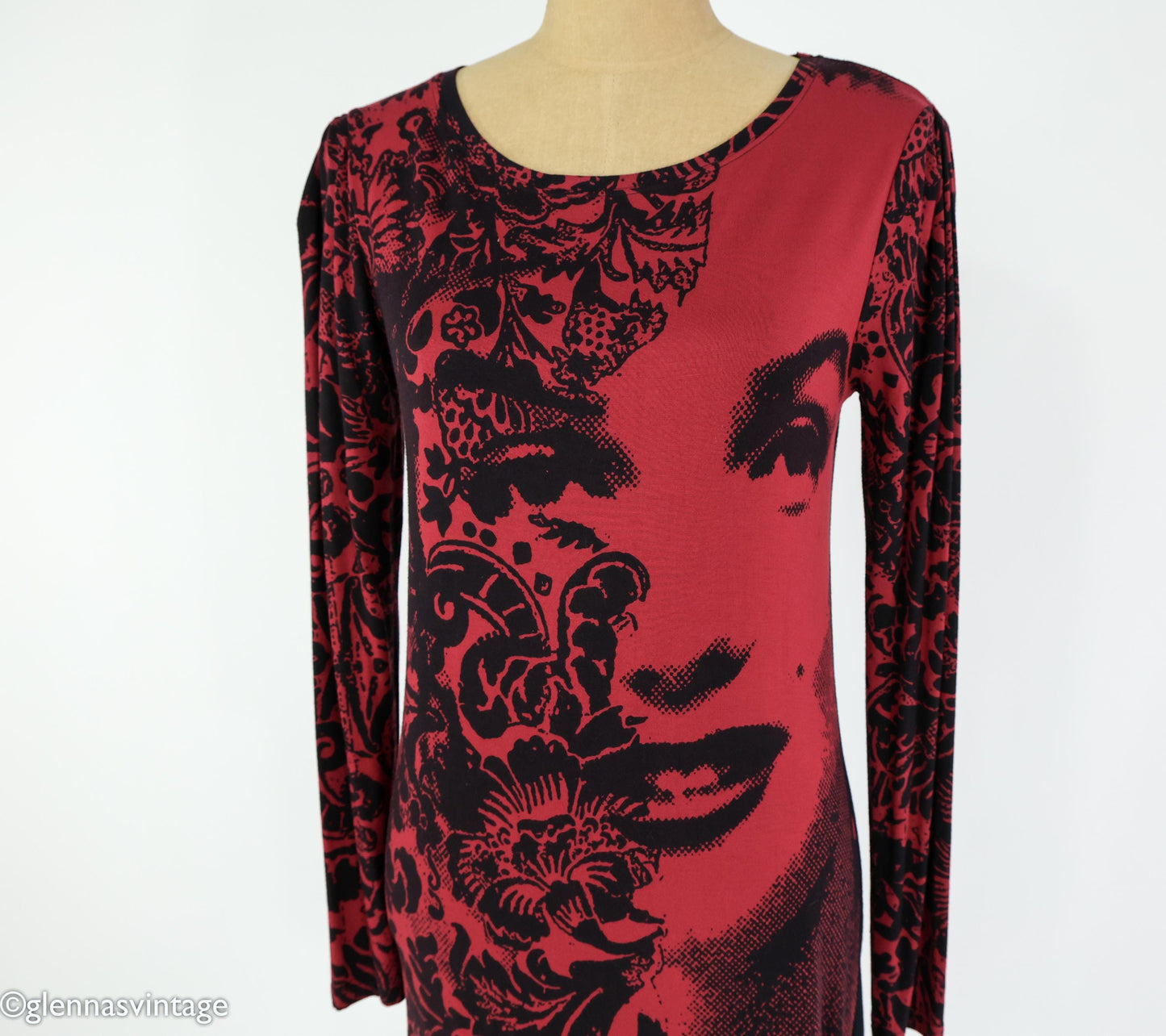 1990s Marilyn Monroe Dress | Desigual Red Graphic Shift, Medium