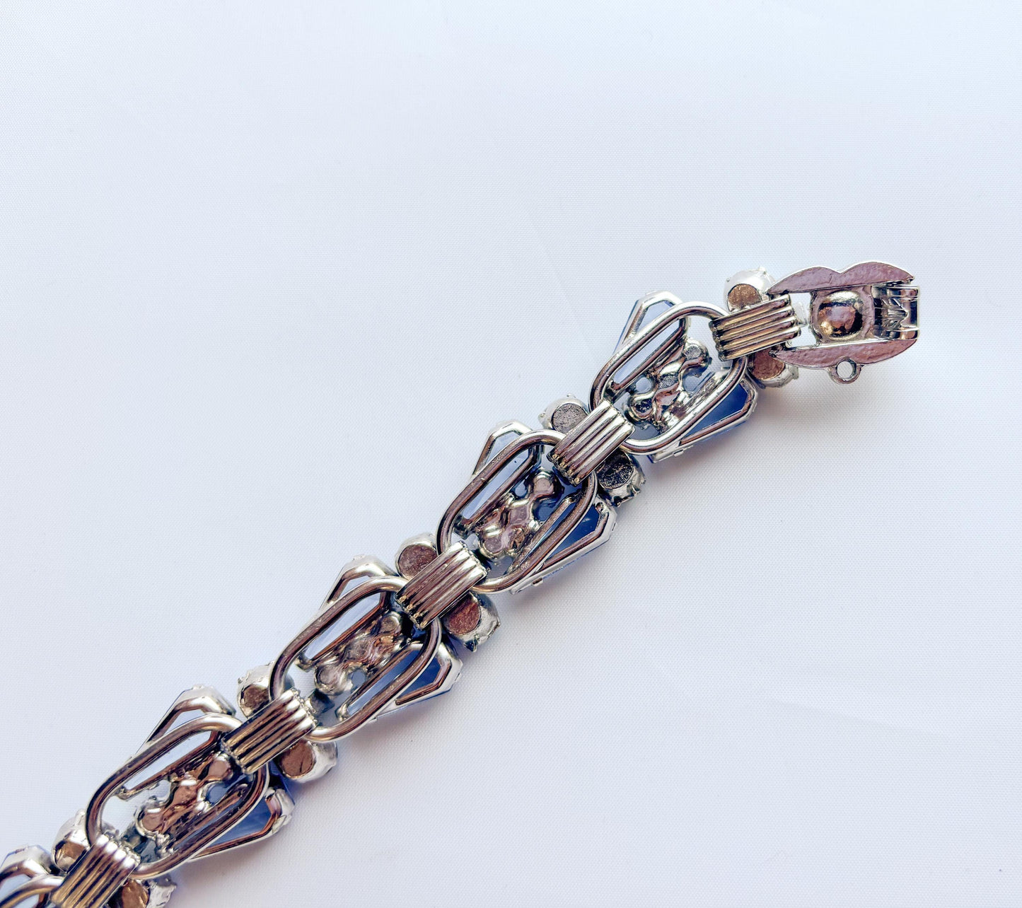 1960s Blue Rhinestone Bracelet | Evening Bracelet