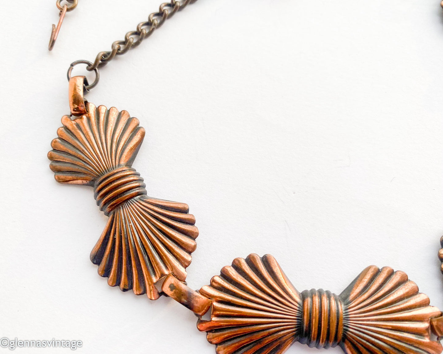 1950s Copper Necklace | Copper Bows Choker
