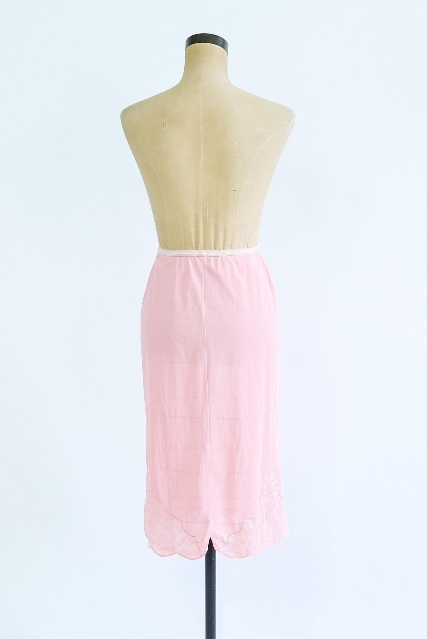 1950s Pink Nylon Half Slip, Medium